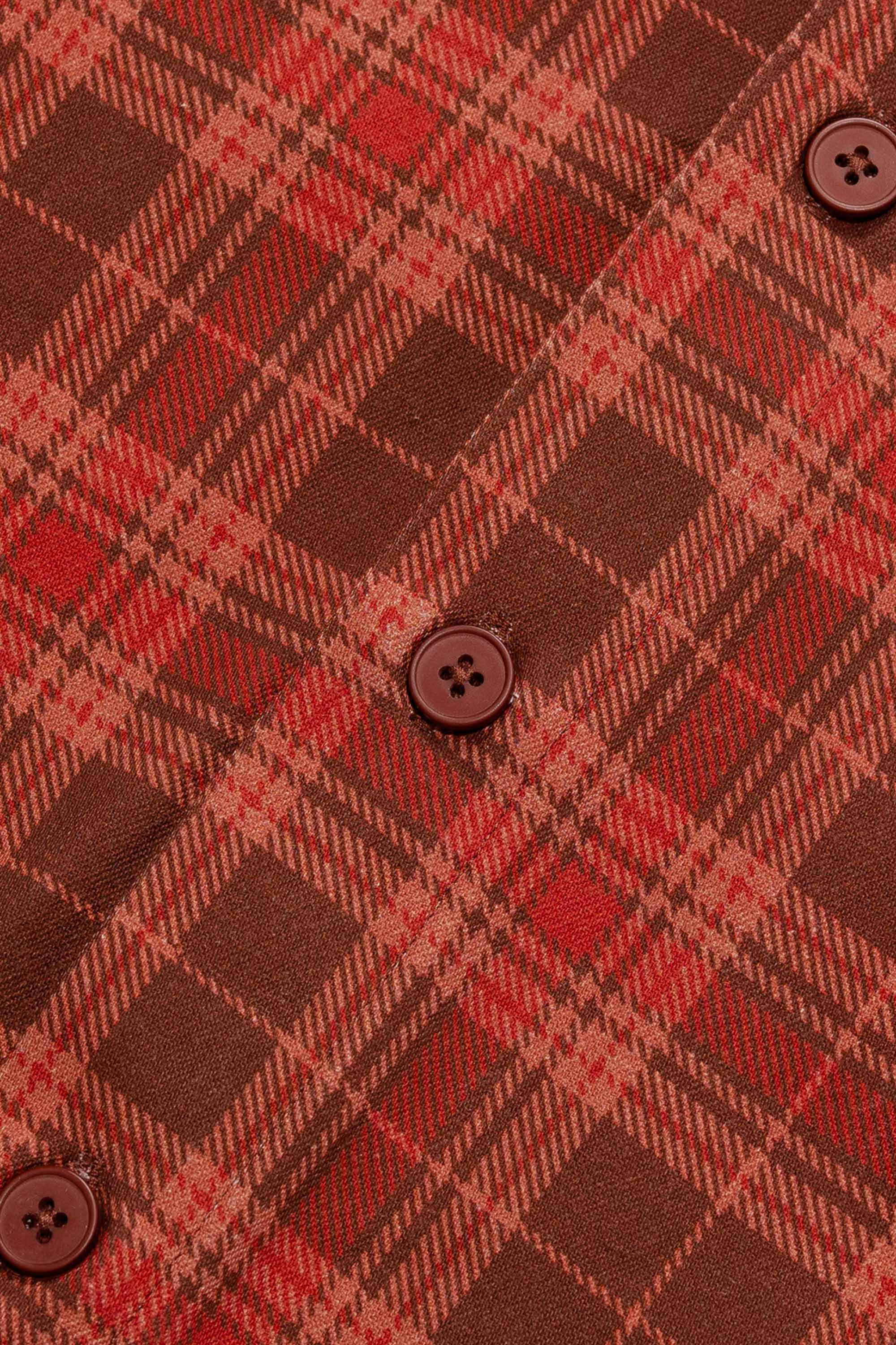 PLAID DENIM BUTTON-UP