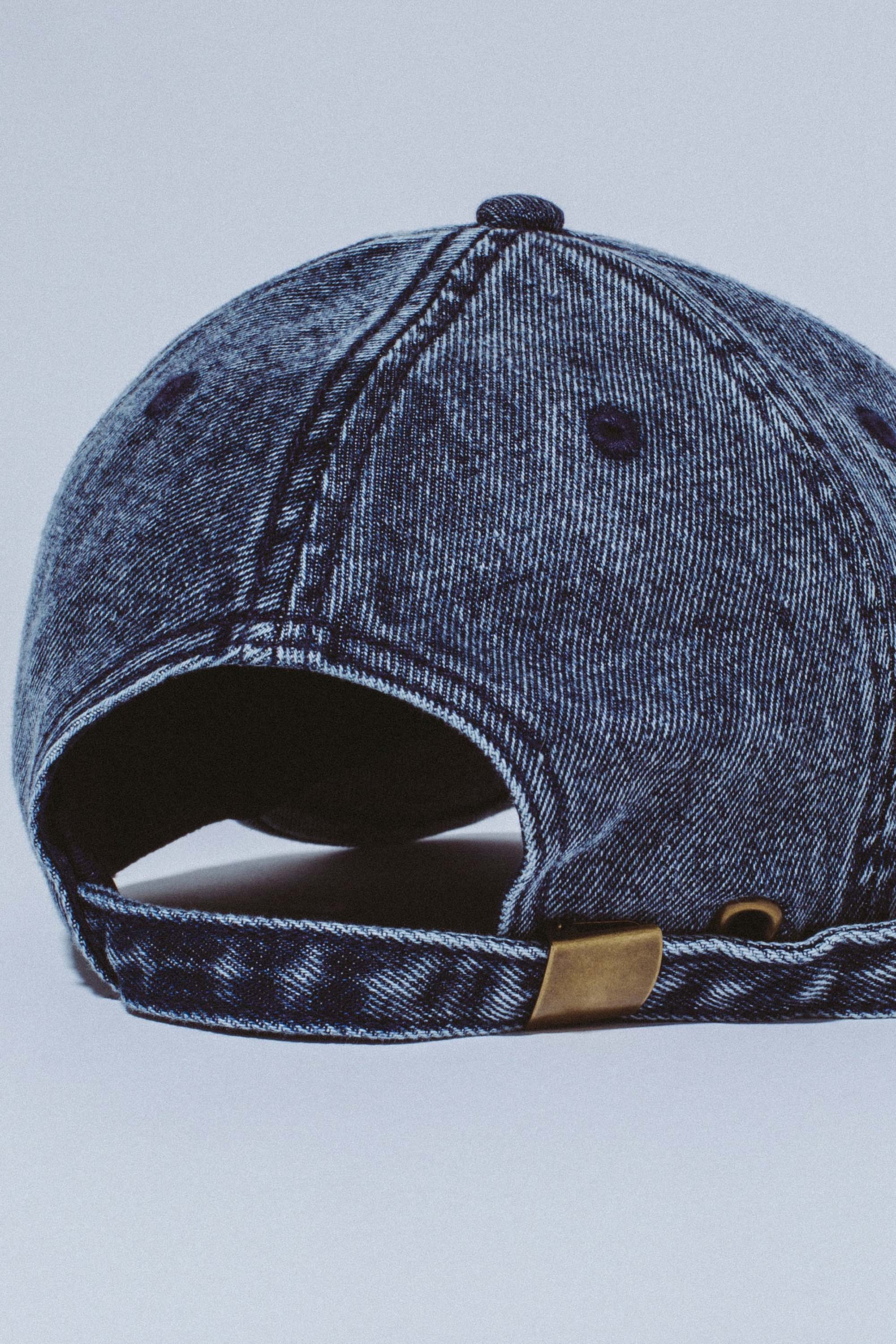 THREE SPIRAL WASHED DENIM 6-PANEL HAT