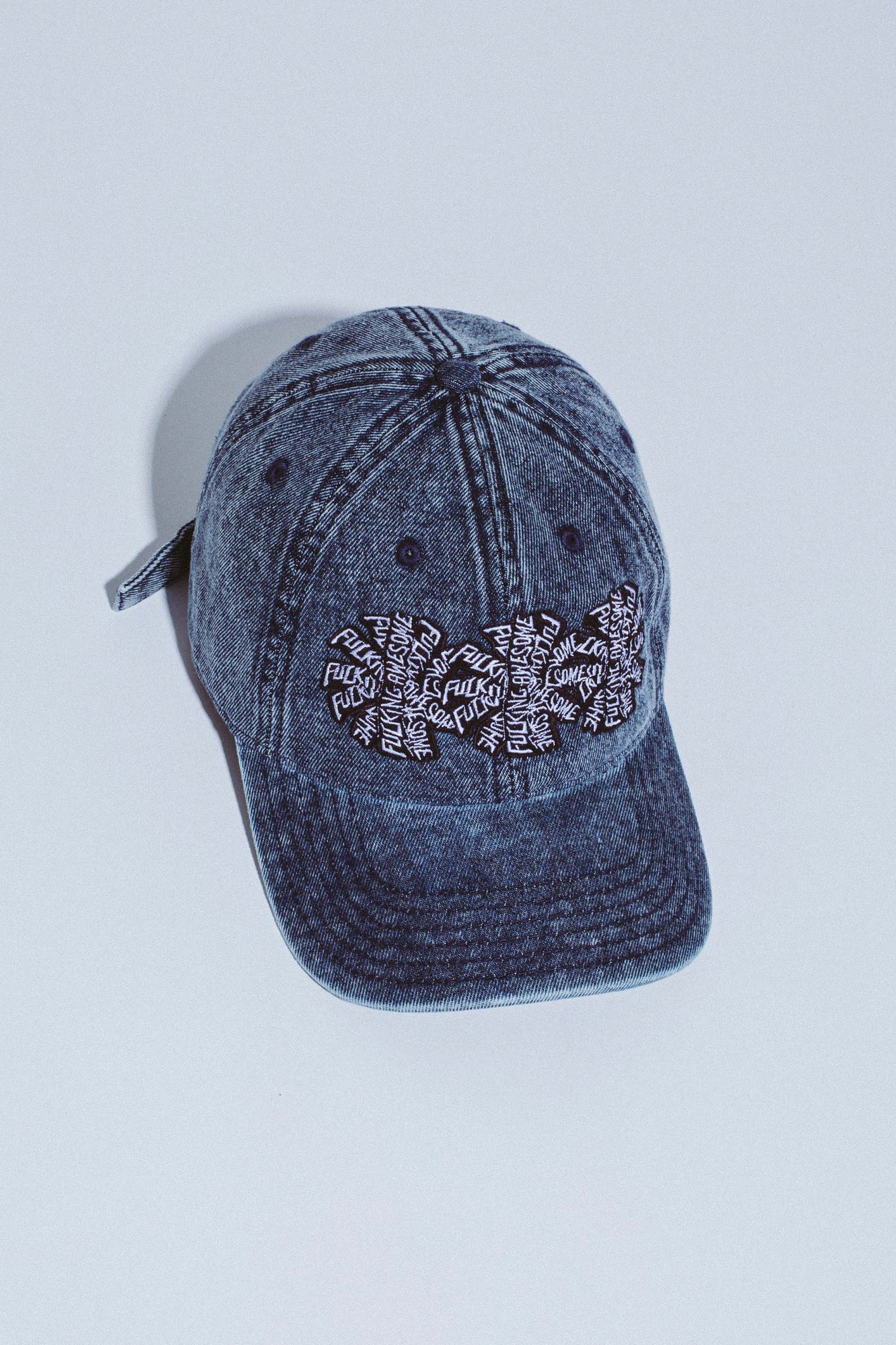 THREE SPIRAL WASHED DENIM 6-PANEL HAT