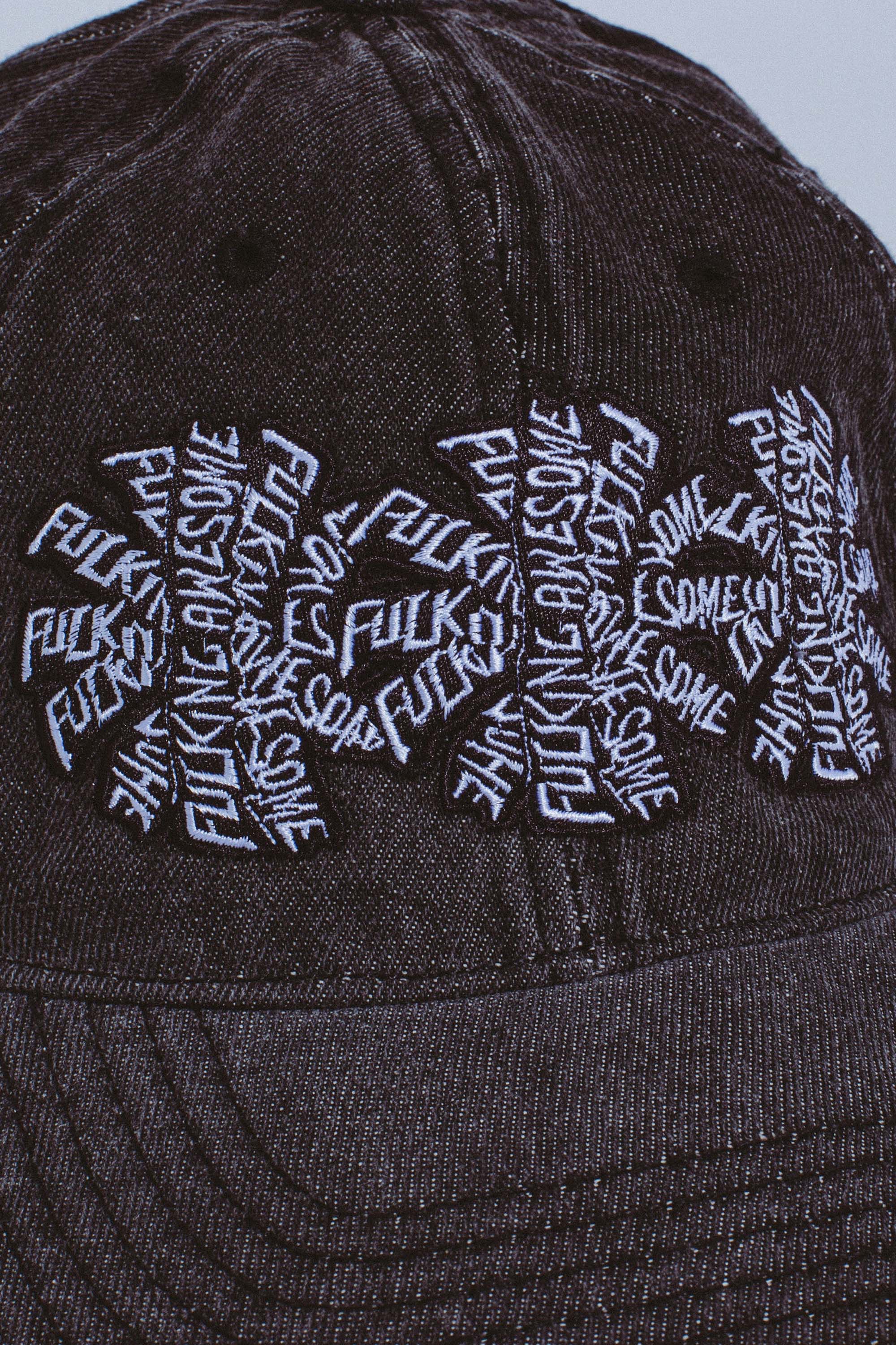 THREE SPIRAL WASHED DENIM 6-PANEL HAT