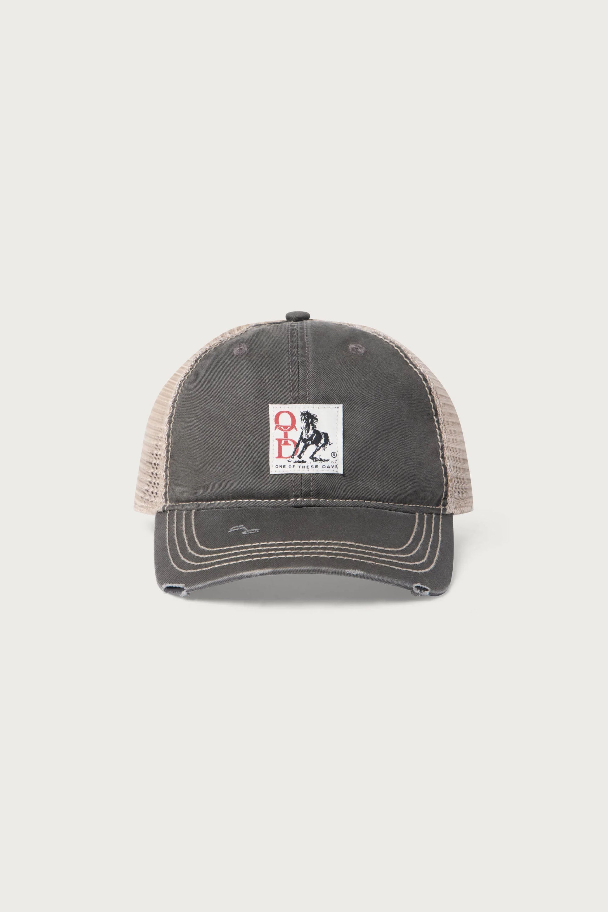 OTD WOVEN HORSE DISTRESSED TRUCKER HAT