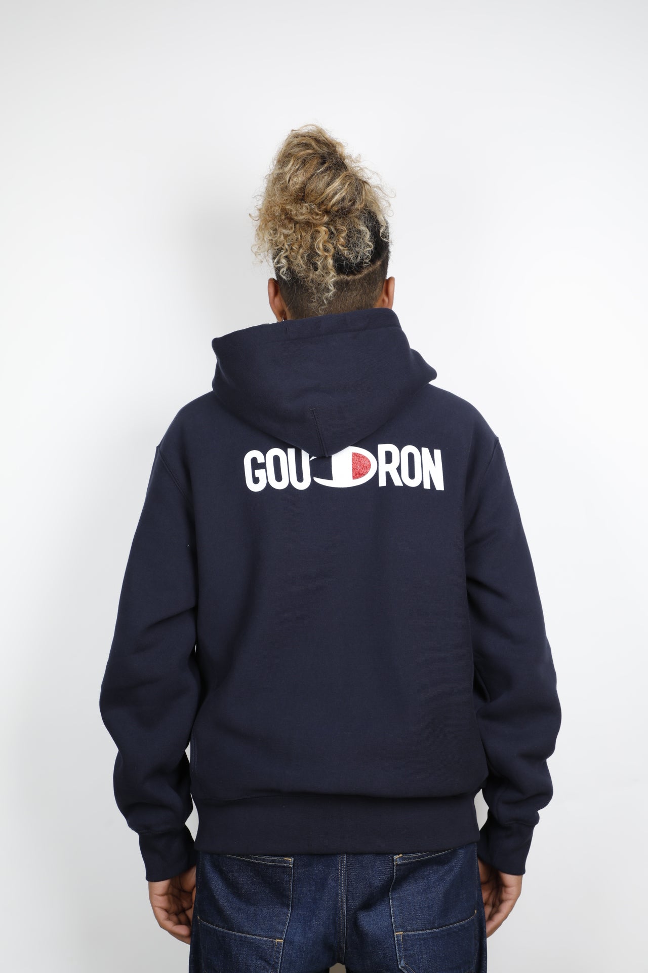 GOUDRON X CHAMPION LOGO ZIP HOODIE