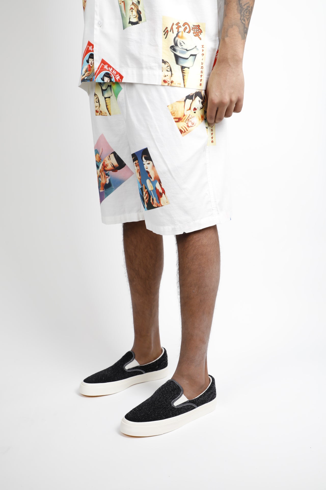 AISUKURIMU SHORT AOP CREPE