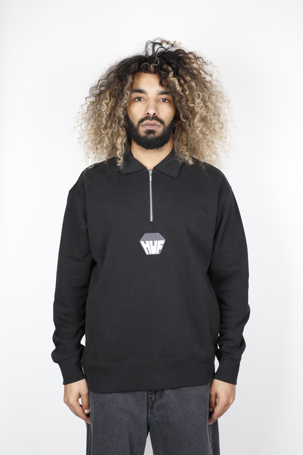 HUF BIG BLOCK 1/4 ZIP FRENCH TERRY