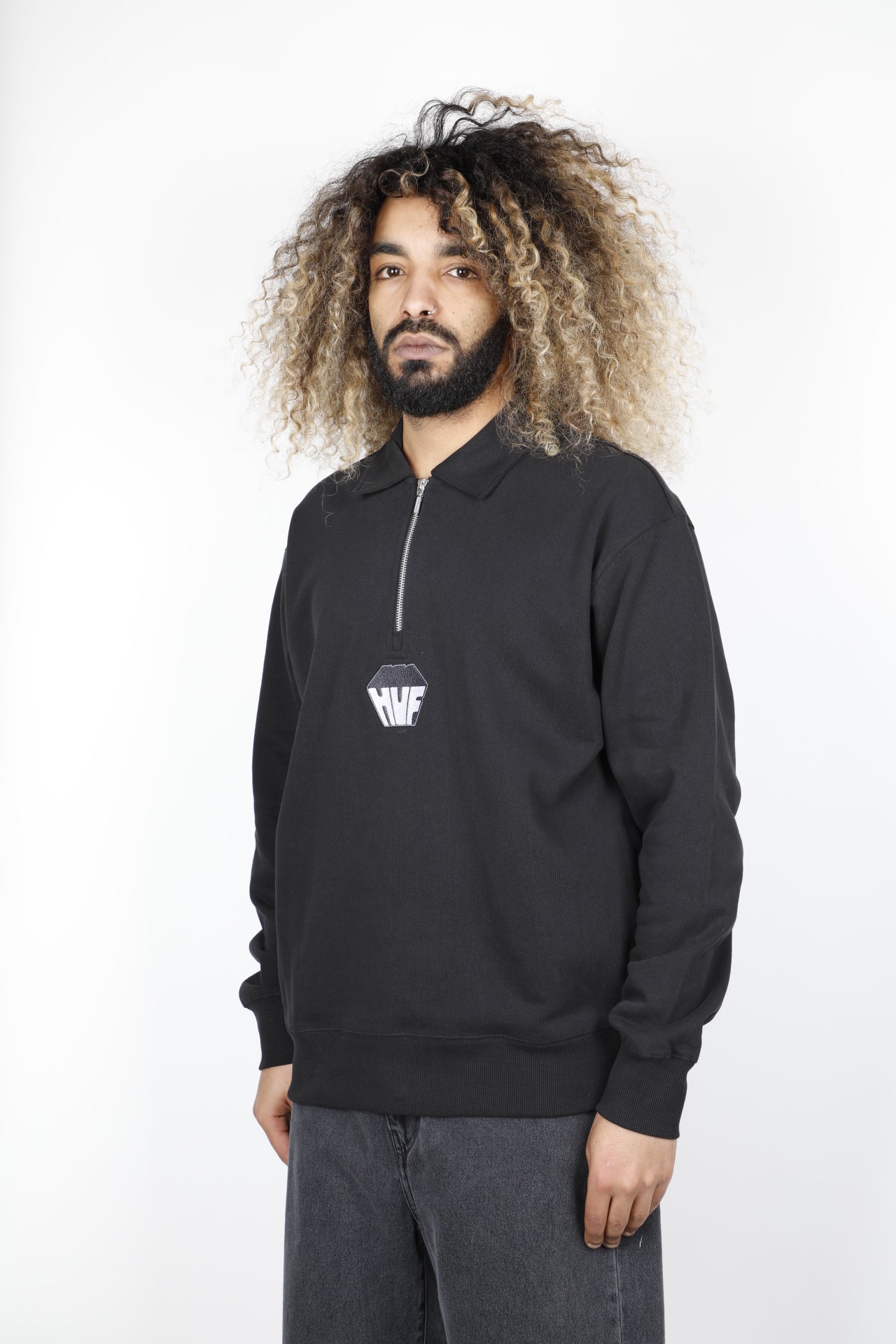 HUF BIG BLOCK 1/4 ZIP FRENCH TERRY