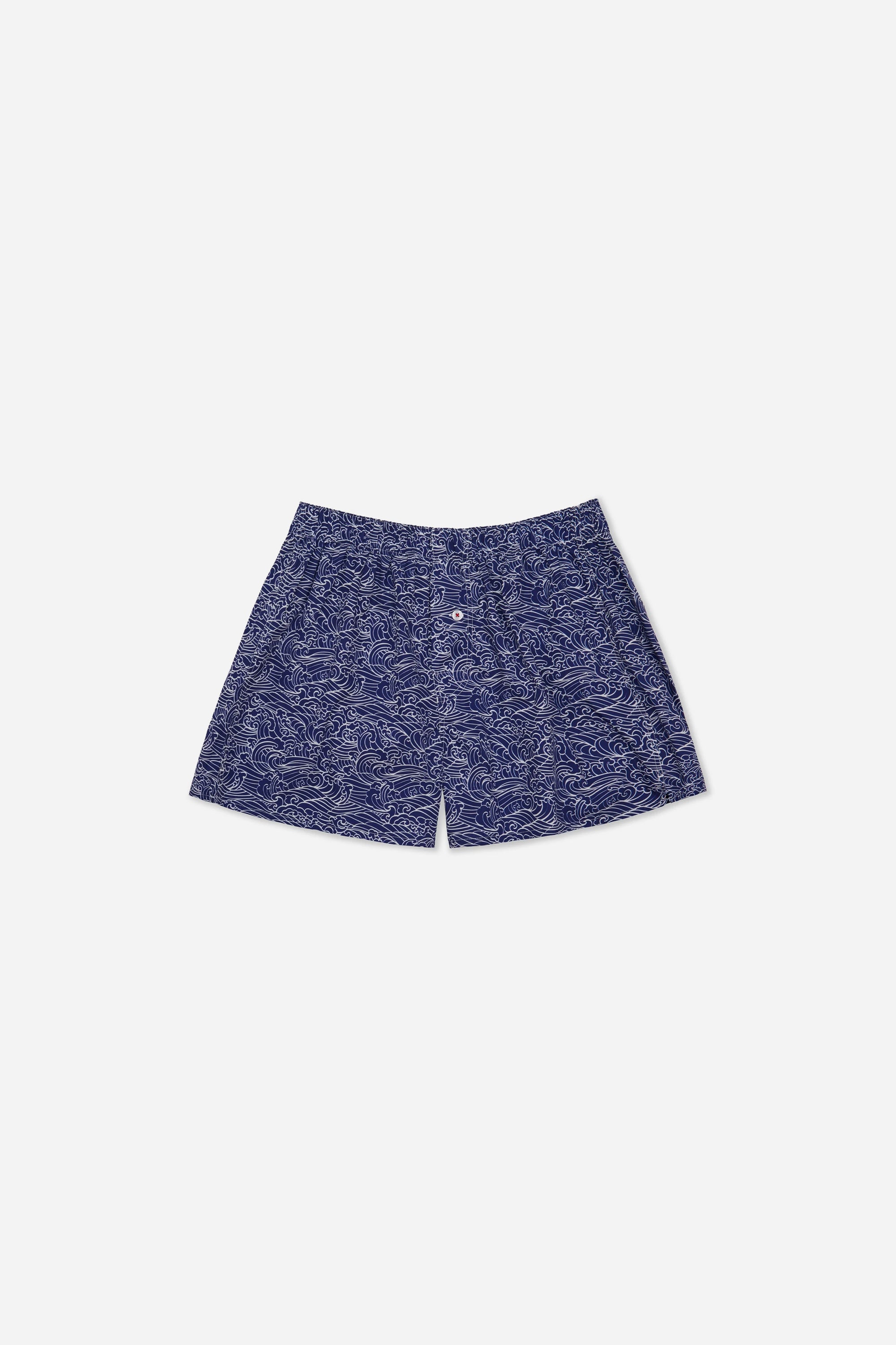 ORGANIC COTTON JAPANESE WAVES BOXER SHORTS