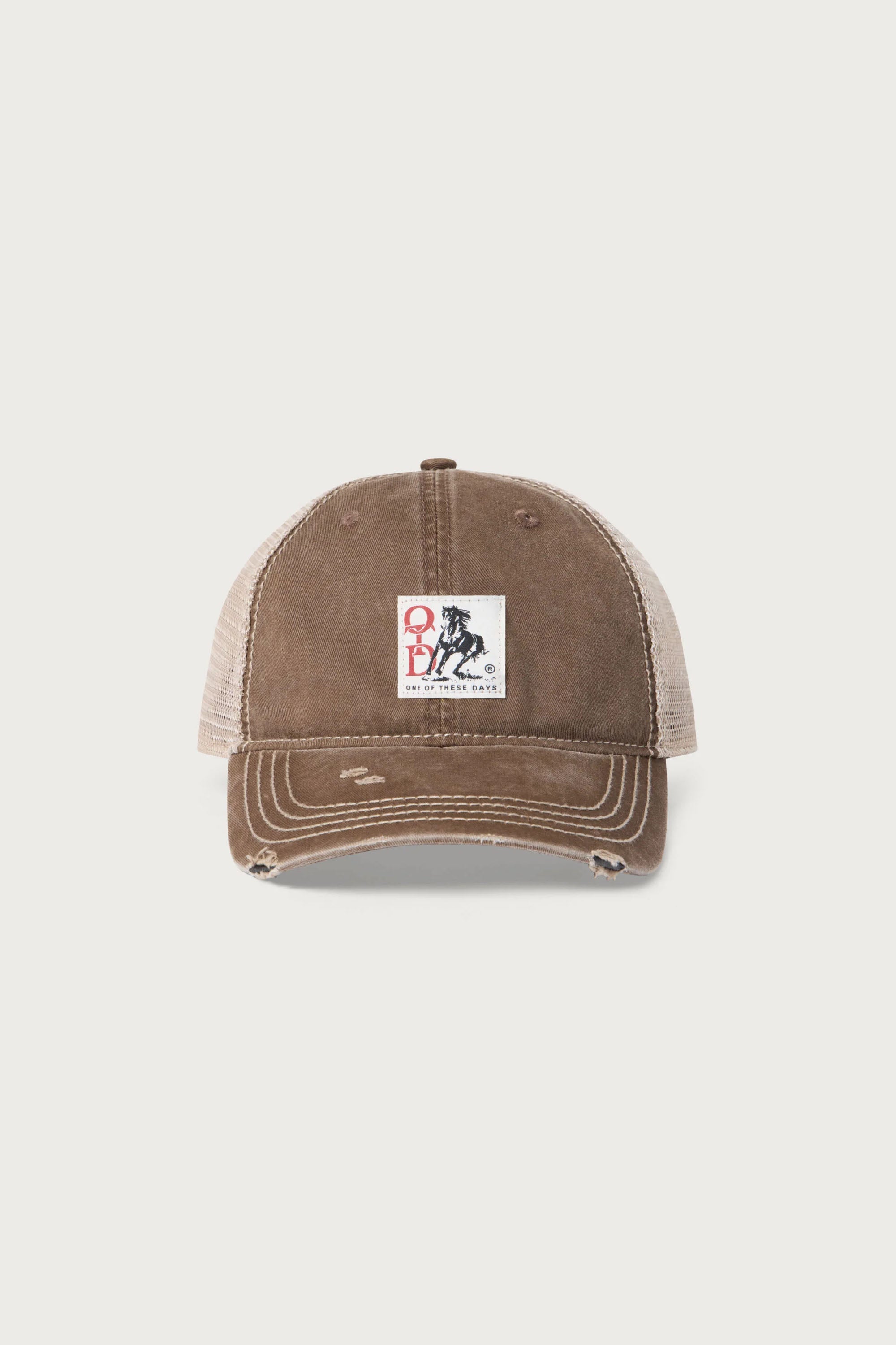 OTD WOVEN HORSE DISTRESSED TRUCKER HAT