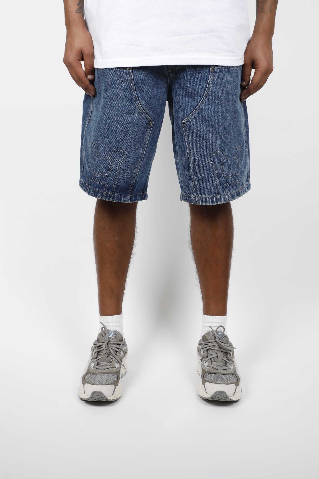 SHORT CLASSIC H DOUBLE KNEE DENIM