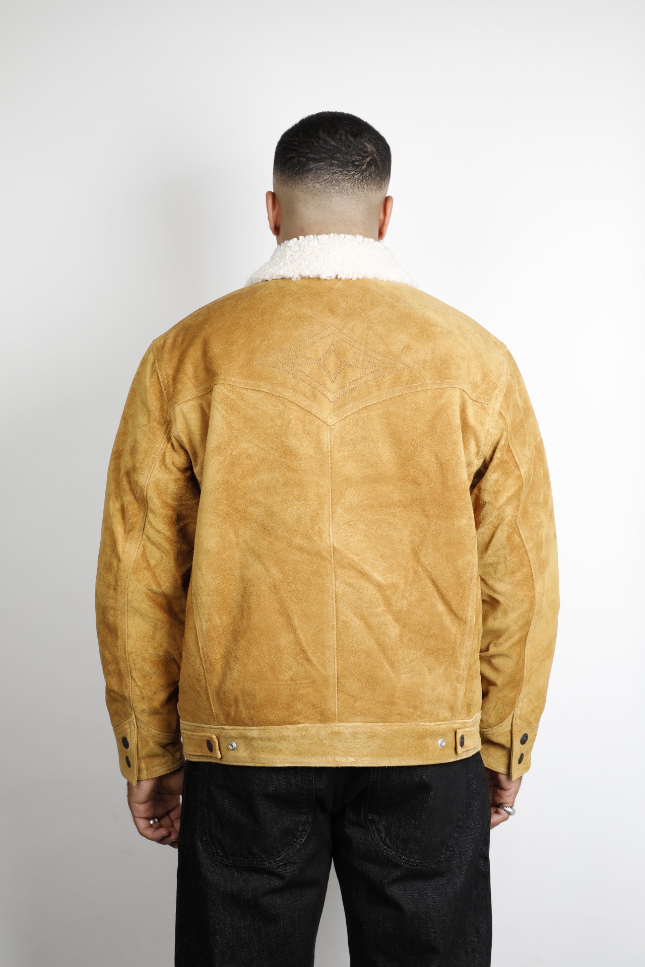 WESTERN SUEDE SHERPA TRUCKER JACKET