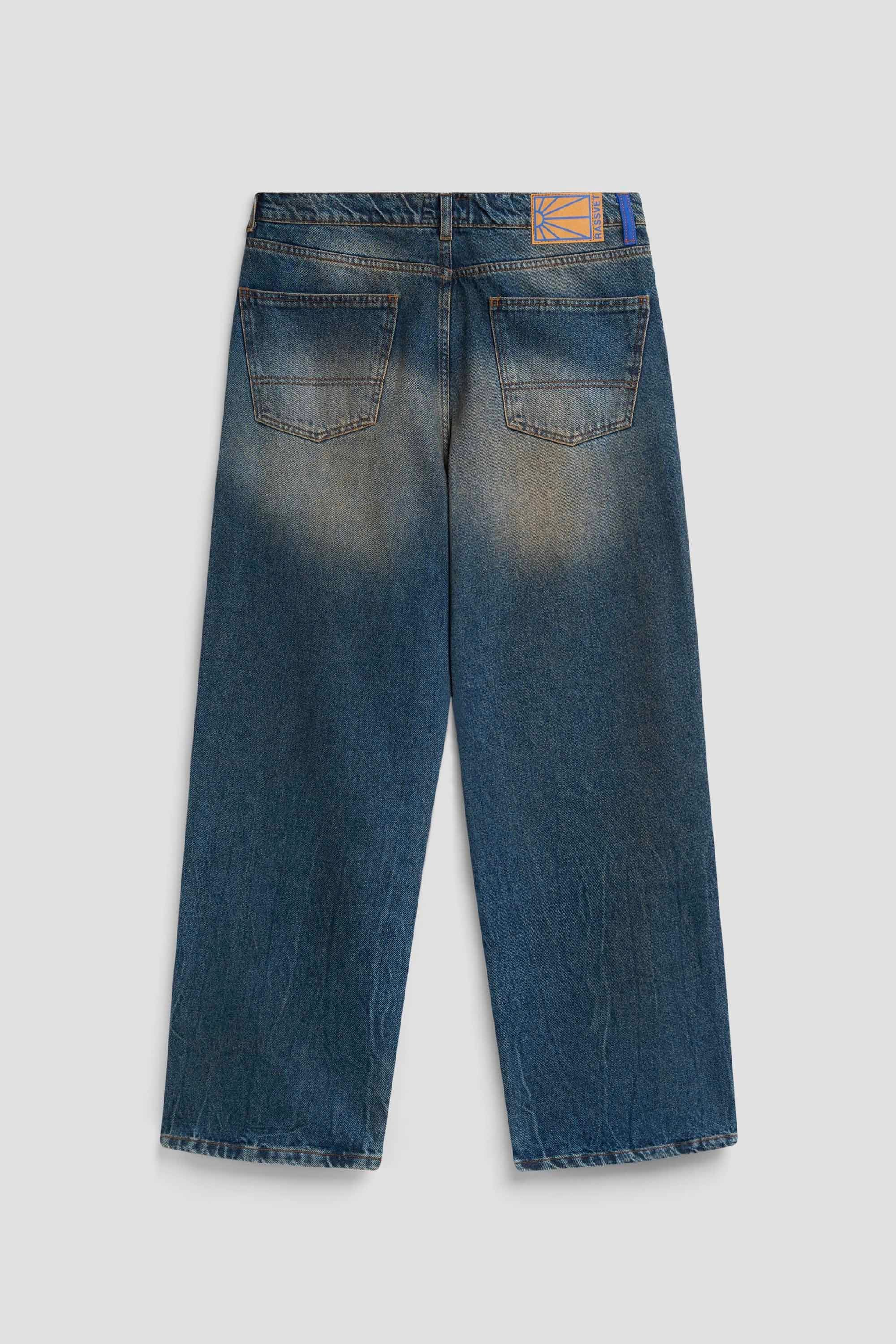 MEN WASHED TAPERED DENIM PANTS WOVEN