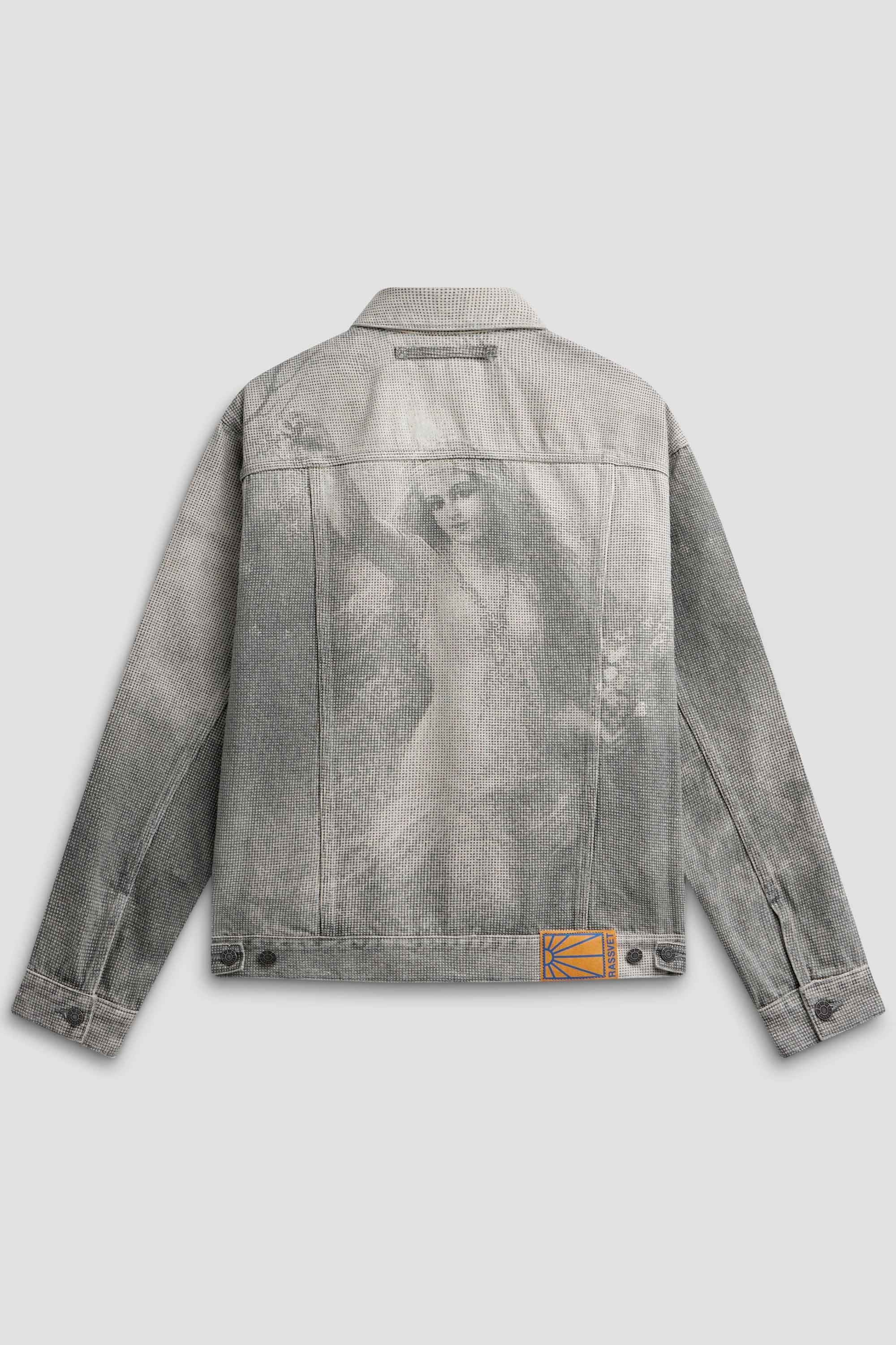 MEN LOOSE FIT NYMPH DENIM TRUCKER JACKET BLACK